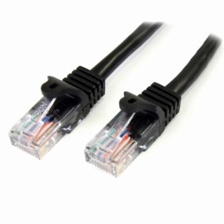 45PAT3MBK<BR>3m カテゴリー5e LANケーブル ブラック RJ45コネクタ(ツメ折れ防止カバー付き) イーサネット対応Cat5e UTPケーブル<BR>スターテック・ドットコム㈱
