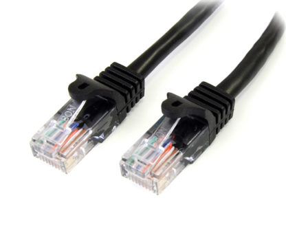 45PAT5MBK5m カテゴリー5e LANケーブル ブラック RJ45コネクタ(ツメ折れ防止カバー付き) イーサネット対応Cat5e UTPケーブルスターテック・ドットコム㈱