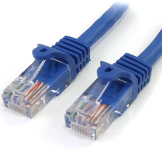 45PAT5MBL<BR>5m カテゴリー5e LANケーブル ブルー RJ45コネクタ(ツメ折れ防止カバー付き) イーサネット対応Cat5e UTPケーブル<BR>スターテック・ドットコム㈱