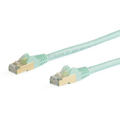 6ASPAT10MAQカテゴリー6a LANケーブル 10m アクア ツメ折れ防止RJ45コネクタ CAT6aイーサネットケーブルスターテック・ドットコム㈱