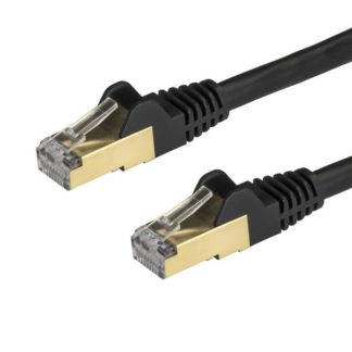 6ASPAT150CMBK<BR>カテゴリー6a LANケーブル 1.5m ブラック ツメ折れ防止RJ45コネクタ 10ギガビット対応CAT6aケーブル<BR>スターテック・ドットコム㈱