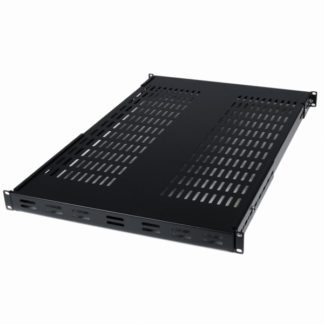 ADJSHELF<BR>1U 伸縮式放熱用スリット付きサーバーラック棚板/収納棚 耐荷重80kg 奥行き調整可能範囲480 - 960mm<BR>スターテック・ドットコム㈱