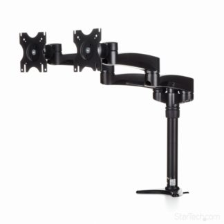 ARMDUAL<BR>デュアル液晶モニターアーム 2面対応 水平可動式3関節アーム モニター高さ調節機能 最大24インチVESA規格モニタに対応<BR>スターテック・ドットコム㈱
