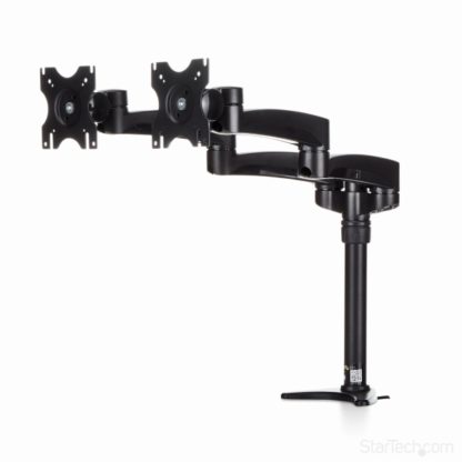 ARMDUALデュアル液晶モニターアーム 2面対応 水平可動式3関節アーム モニター高さ調節機能 最大24インチVESA規格モニタに対応スターテック・ドットコム㈱