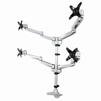 ARMQUADPS<BR>4面液晶モニターアーム 水平可動式3関節アーム アルミ製 クランプ/グロメット固定 VESA規格27インチモニタ対応<BR>スターテック・ドットコム㈱