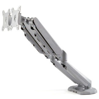 ARMSLIMDUOS<BR>デュアルモニターアーム クランプ式 15-32インチVESA規格ディスプレイ対応 2ポートUSBハブ/3.5mmオーディオポート搭載<BR>スターテック・ドットコム㈱