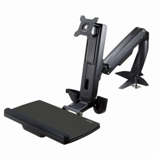 ARMSTSCP1<BR>昇降式モニターアーム(キーボード・マウス台付き) 座位・立位対応液晶ディスプレイアーム 24インチVESAマウントモニタ対応 高さ調整<BR>スターテック・ドットコム㈱