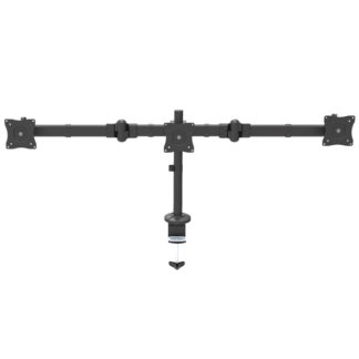 ARMTRIO<BR>トリプル液晶モニターアーム 左右3面対応 多関節アーム 最大24インチVESA規格モニタに対応 クランプ式/グロメット式に対応<BR>スターテック・ドットコム㈱