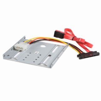 BRACKET25SAT<BR>SATA HDD用2.5インチ-3.5インチ ドライブベイ変換マウンタ キット 変換コネクタ付き(22ピン SATA+電源-7ピンSATA & 4ピン ペリフェラル電源)<BR>スターテック・ドットコム㈱