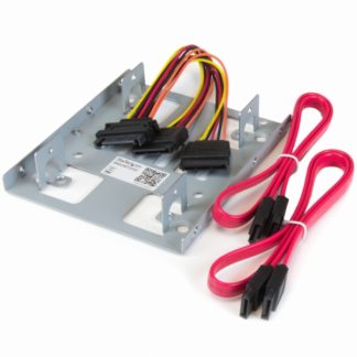 BRACKET25X2<BR>2.5インチ - 3.5インチHDD変換マウンタ 2台同時取付け可能 SATA SSD/HDD対応3.5インチベイ取付け用ブラケット SATAデータ・電源ケーブル同梱<BR>スターテック・ドットコム㈱