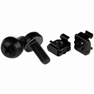 CABSCREWM62B<BR>M6ネジ(12mm) & ケージナット 100セット ブラック サーバラック/キャビネットへの取付け専用<BR>スターテック・ドットコム㈱
