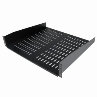 CABSHELFV<BR>2U 奥行き16インチ ユニバーサル放熱用スリット付き固定式サーバーラック棚板 カンチレバー型 耐荷重22kg 1.6mm冷延鋼板使用<BR>スターテック・ドットコム㈱