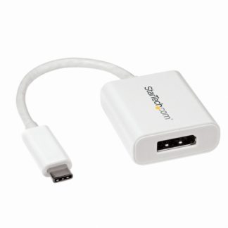 CDP2DPW<BR>USB-C - DisplayPort変換アダプタ 4K/60Hz ホワイト USB Type-C(オス) - ディスプレイポート(メス) Thunderbolt 3 ポート互換<BR>スターテック・ドットコム㈱