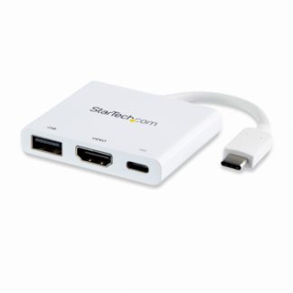 CDP2HDUACPW<BR>USB Type-C接続HDMIディスプレイ変換アダプタ ホワイト 4K/30Hz Thunderbolt 3 互換 60W USB Power Delivery<BR>スターテック・ドットコム㈱