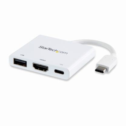 CDP2HDUACPWUSB Type-C接続HDMIディスプレイ変換アダプタ ホワイト 4K/30Hz Thunderbolt 3 互換 60W USB Power Deliveryスターテック・ドットコム㈱