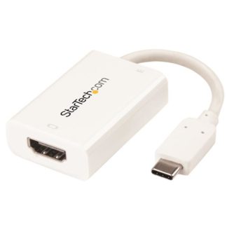 CDP2HDUCPW<BR>USB-C - HDMI変換アダプタ ホワイト USB給電(Power Delivery)対応 USB Type-C(オス) - HDMI(メス) Thunderbolt 3対応 4K/60Hz<BR>スターテック・ドットコム㈱