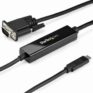 CDP2VGAMM2MB<BR>USB-C-VGAディスプレイケーブル 2m ブラック 1920x1200/1080p対応 USB Type-C接続アナログRGBモニタケーブル<BR>スターテック・ドットコム㈱