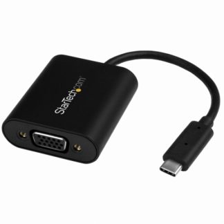 CDP2VGASA<BR>USB-C - VGA変換アダプタ プレゼンテーション・モード切替スイッチ 最高解像度2048x1280(1920x1200にも対応) USB Type-C(オス) - アナログRGB/D-Sub15ピン(メス)<BR>スターテック・ドットコム㈱