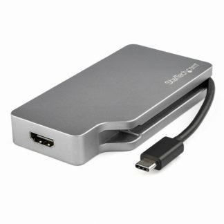 CDPVDHDMDP2G<BR>USB Type-C接続マルチディスプレイアダプタ 4K/60Hz対応 スペースグレー VGA/DVI/HDMI/mDP出力対応<BR>スターテック・ドットコム㈱