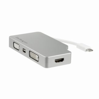CDPVGDVHDMDP<BR>USB Type-C接続マルチディスプレイアダプタ 4K/30Hz対応 シルバー VGA/DVI/HDMI/mDP出力対応<BR>スターテック・ドットコム㈱