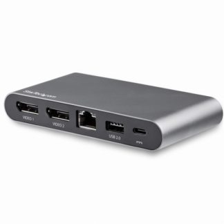 DK30C2DAGPD<BR>USB Type-C接続マルチアダプタ 4K DisplayPort x2 Windows対応 USB-C対応デュアルDPアダプタ 2x USB-Aポート 100W PD 3.0 ギガビット有線LANポート<BR>スターテック・ドットコム㈱