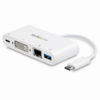 DKT30CDVPD<BR>USB Type-C接続マルチアダプタ DVI/GbE/USB 3.0ポート搭載 USB PD 2.0対応 USB Type-Cミニドッキングステーション<BR>スターテック・ドットコム㈱
