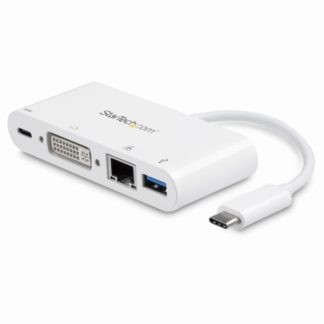 DKT30CDVPDUSB Type-C接続マルチアダプタ DVI/GbE/USB 3.0ポート搭載 USB PD 2.0対応 USB Type-Cミニドッキングステーションスターテック・ドットコム㈱