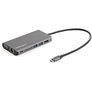 DKT30CHVAUSP<BR>USB Type-C マルチ変換アダプタ HDMIまたはVGA出力対応 100W PD/30cmホストケーブル/SDカードリーダ USB-C接続マルチハブ<BR>スターテック・ドットコム㈱