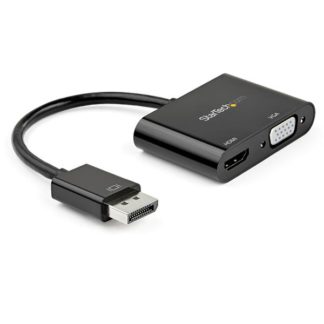 DP2VGAHD20<BR>DisplayPort-HDMI/VGA 変換アダプタ 4K/60Hz対応 Mac/Windows対応 2-in-1式アダプタ<BR>スターテック・ドットコム㈱