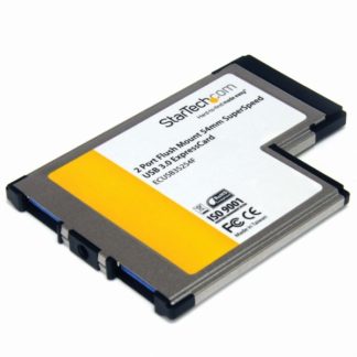 ECUSB3S254F<BR>2ポート SuperSpeed USB 3.0増設用ExpressCard/54 アダプタカード (UASP対応) ExpressCard (54mm) 2x USB 3.0 A メス インターフェースカード<BR>スターテック・ドットコム㈱