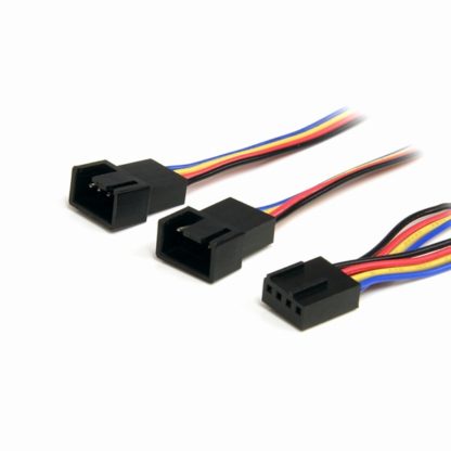 FAN4SPLIT12PWM(4ピン)ケースファン電源用分岐二股ケーブル 30cm 1x 4ピン(メス) - 2x 4ピン(オス)スターテック・ドットコム㈱