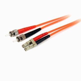 FIBLCST3<BR>3m 光ファイバーケーブル(光パッチコード) マルチモード対応 コア径62.5ミクロン/芯径125ミクロン 2芯Duplex LC-STコネクタ<BR>スターテック・ドットコム㈱