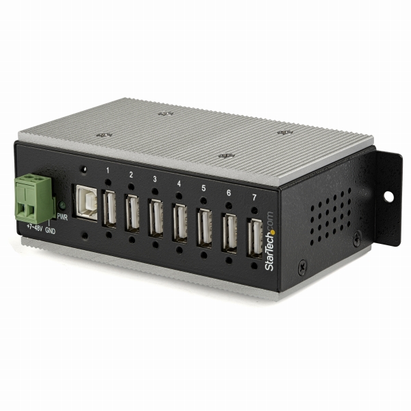 HB20A7AME7ポート産業用USB 2.0ハブ ESD保護/350Wサージ保護 ウォール