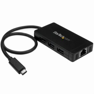 HB30C3A1GEUSB Type-C接続3ポートUSB 3.0ハブ/ 1ポートギガビット有線LANアダプタ (ACアダプタ付属) USB-C - 3x USB-A / 1x RJ45 GbEスターテック・ドットコム㈱