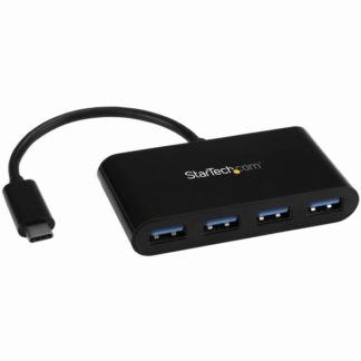HB30C4AB<BR>4ポート増設USB 3.0ハブ USB Type-C接続 USB-C - 4x USB-A USBバスパワー対応 USB 3.1 Gen 1(5Gbps)対応<BR>スターテック・ドットコム㈱