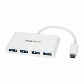 HB30C4ABW<BR>USB-C接続4ポートUSB 3.0ハブ USB Type-C - 4x USB-A USBバスパワー対応 ホワイト<BR>スターテック・ドットコム㈱