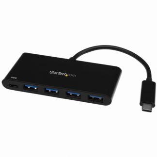 HB30C4AFPD<BR>4ポート増設USB 3.0ハブ USB Type-C接続 USB-C - 4x USB-A USB給電(Power Delivery)対応<BR>スターテック・ドットコム㈱