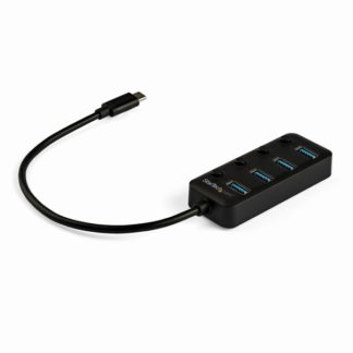 HB30C4AIB<BR>USB-Cハブ USB-Aポートを4口搭載 各ポートごとにオン/オフ・スイッチ付き バスパワー対応USB Type-Cハブ<BR>スターテック・ドットコム㈱