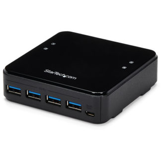 HBS304A24A<BR>4x4対応 USB 3.0 周辺機器共有スイッチ 4台のコンピュータから4口の周辺機器にアクセス PC4台共有USB 3.0切替器 Mac/Windows/Linux対応<BR>スターテック・ドットコム㈱