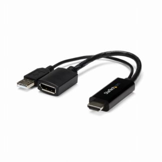 HD2DP<BR>HDMI - DisplayPort変換アダプタ USBバスパワー対応 4K解像度 入力：HDMI (オス) - 出力：ディスプレイポート/DP (メス) USB延長ケーブル付属<BR>スターテック・ドットコム㈱