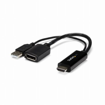 HD2DPHDMI - DisplayPort変換アダプタ USBバスパワー対応 4K解像度 入力：HDMI (オス) - 出力：ディスプレイポート/DP (メス) USB延長ケーブル付属スターテック・ドットコム㈱