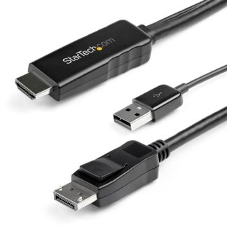 HD2DPMM3M<BR>HDMI - DisplayPort変換ケーブル 3m USBバスパワー対応 4K/30Hz HDMIからDisplayPortに変換するアクティブコンバータ<BR>スターテック・ドットコム㈱