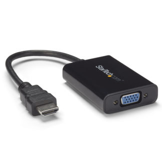 HD2VGAA2<BR>HDMI-VGA変換アダプタ/コンバータ（オーディオ対応） HDMI オス-アナログRGB (D-Sub15ピン) メス 変換コネクタ 1920x1080<BR>スターテック・ドットコム㈱