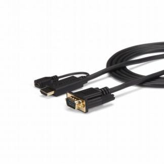 HD2VGAMM6<BR>HDMI - VGAアクティブ変換ケーブルアダプタ 1.8m 1920x1200/ 1080p HDMI(オス) - アナログRGB/D-Sub15ピン(オス)<BR>スターテック・ドットコム㈱