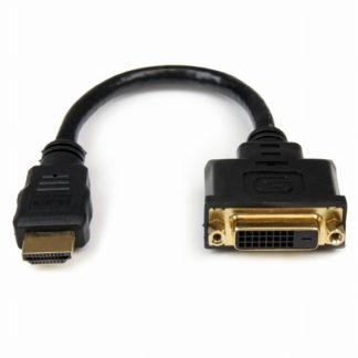 HDDVIMF8IN<BR>20cm HDMI-DVI-D変換ケーブル HDMI(19ピン) オス-DVI-D(25ピン) メス<BR>スターテック・ドットコム㈱