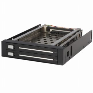 HSB220SAT25B<BR>3.5インチベイ内蔵型SATAハードディスク用リムーバルケース (トレイ/ケース不要) 2 x 2.5インチSATA HDD/SSD専用モバイルラック ホットスワップ/プラグ&プレイ対応<BR>スターテック・ドットコム㈱