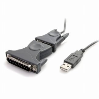 ICUSB232DB25<BR>USB-RS232Cシリアル変換ケーブル (DB9-DB25変換コネクタ付き) 1x USB A オス-1x DB-9(D-Sub 9ピン) オス シリアルコンバータ/変換アダプタ<BR>スターテック・ドットコム㈱