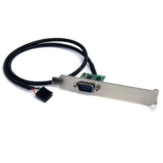 ICUSB232INT1<BR>60cm M/B内部USBピンヘッダーRS232Cシリアル変換アダプタ(スロットカバー付) マザーボード内蔵USB2.0ピンヘッダ(10ピン)メス-DB-9(9ピン)オス<BR>スターテック・ドットコム㈱