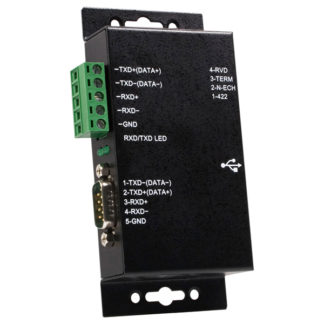 ICUSB422IS<BR>産業用USB - 1ポートRS422/RS485シリアル変換絶縁型アダプタ サージ保護回路付き 1x USB メス - DB9 オス / ターミナルブロック 5線式<BR>スターテック・ドットコム㈱