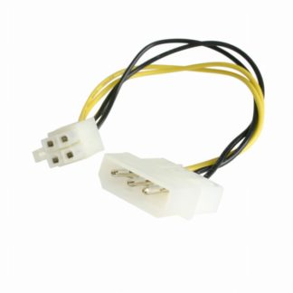 LP4P4ADAP<BR>15cm ペリフェラル電源コネクタ(4ピン/オス) - ATX12V用電源(4ピン/オス)変換アダプタケーブル<BR>スターテック・ドットコム㈱